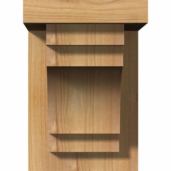 Mediterranean Smooth Corbel W/Backplate, Western Red Cedar, 5 1/2W X 8D X 8H